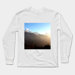 Panoramic Sunset View Of Everest Mountain Long Sleeve T-Shirt